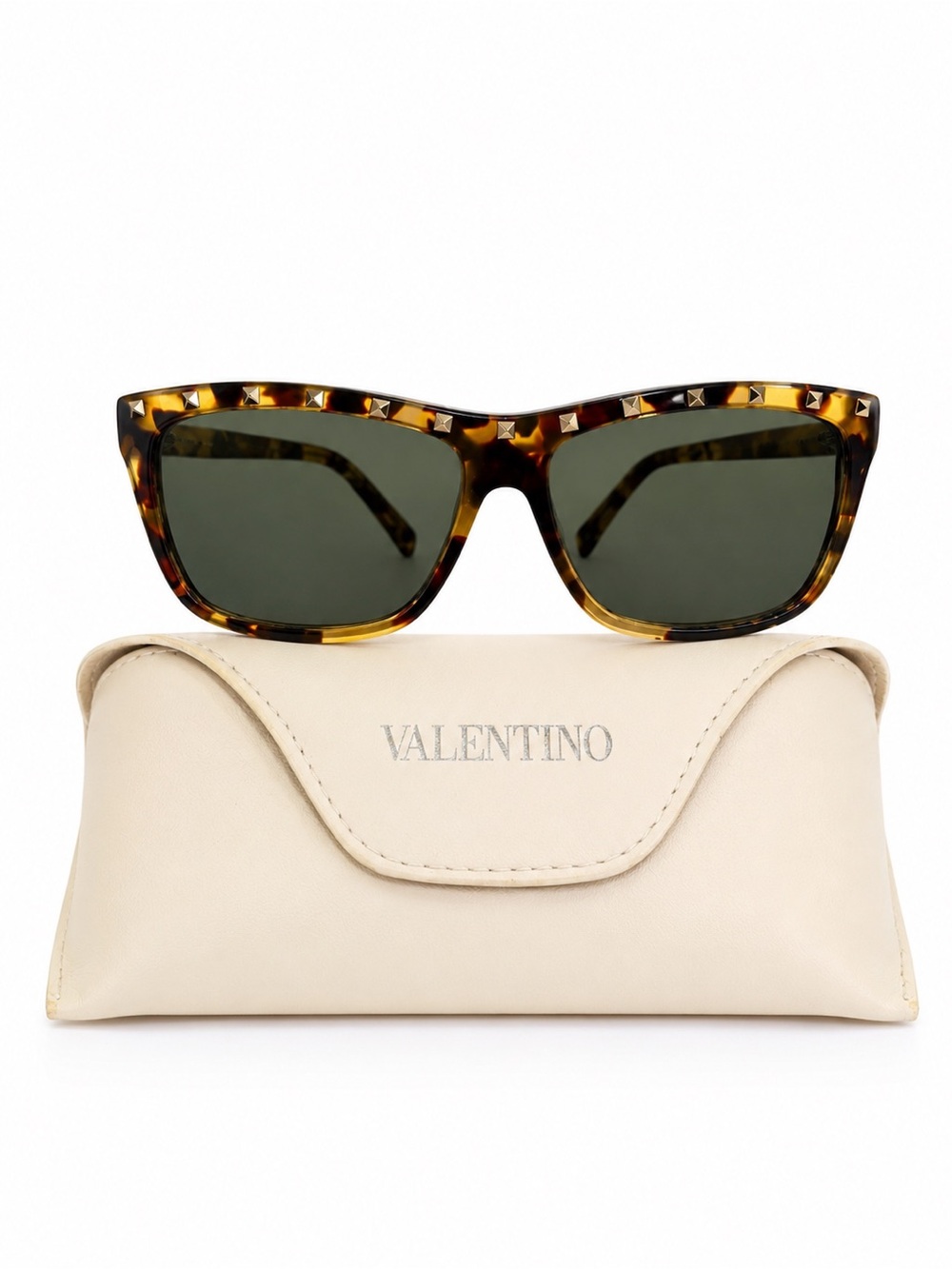 Valentino Women’s Tortoiseshell Studded Sunglasses - Tortoise/Brown